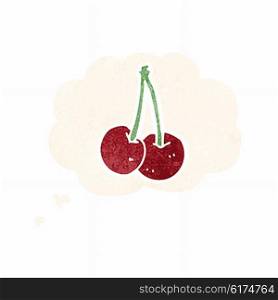 cartoon cherries with thought bubble