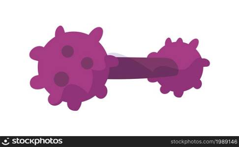 Cartoon chewing rubber toy for home pets. Dogs dental plastic bone. Isolated purple canine stuff. Veterinary store merchandise template. Domestic animals playing accessory. Vector doggy game tool. Cartoon chewing rubber toy for home pets. Dogs dental plastic bone. Isolated purple canine stuff. Veterinary store merchandise. Domestic animals playing accessory. Vector doggy tool