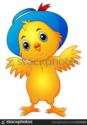 Cartoon chick wearing a hat