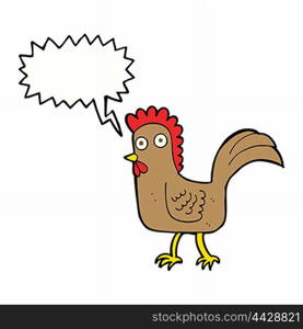 cartoon chicken with speech bubble