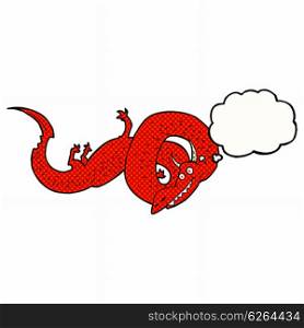cartoon chinese dragon with thought bubble