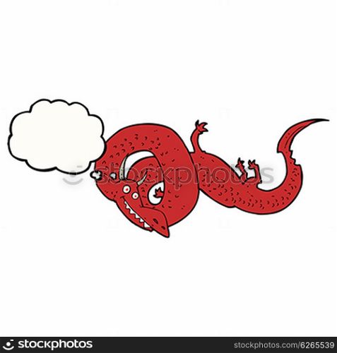 cartoon chinese dragon with thought bubble