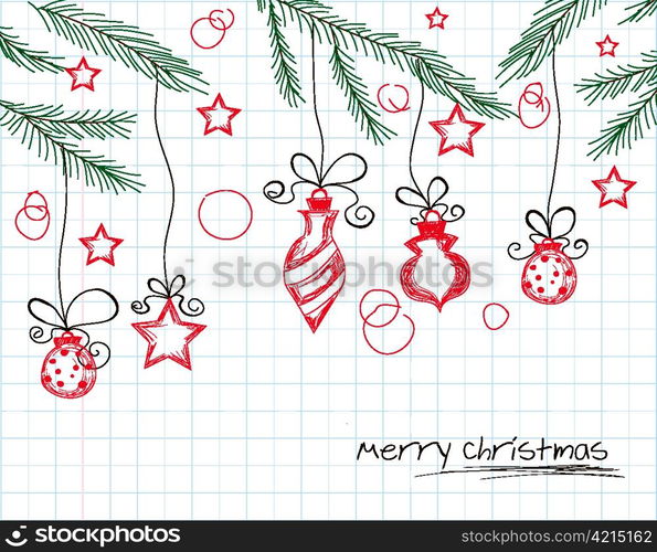 cartoon christmas background vector illustration