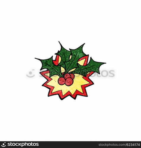 cartoon christmas holly