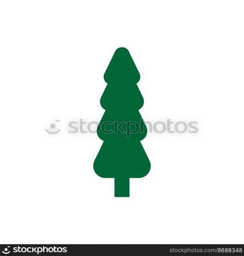 Cartoon Christmas tree with presents isolated on white background. Decorations with stars