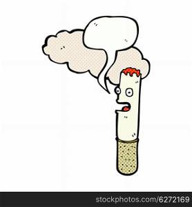 cartoon cigarette with speech bubble