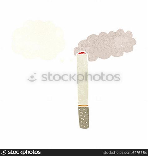 cartoon cigarette with thought bubble