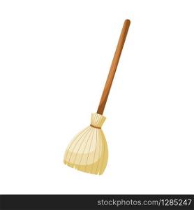 cartoon cleaning house broom . Vector illustration
