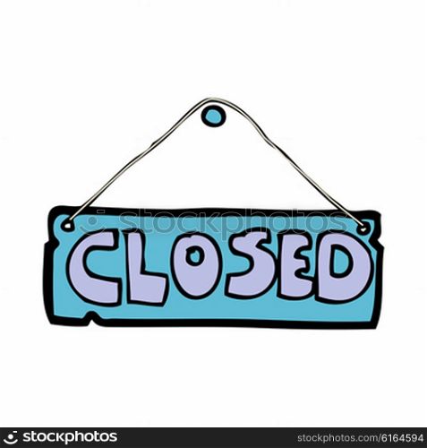 cartoon closed shop sign