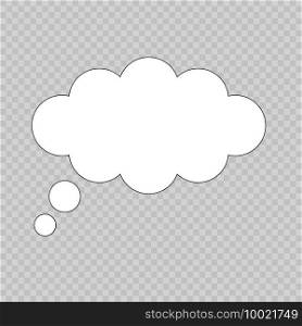 Cartoon cloud bubble speech isolated . Template for your design. Cartoon cloud bubble speech