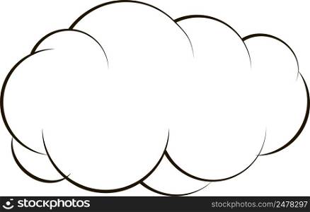 Cartoon cloud comics, sketch voluminous cloud, speech think pop art