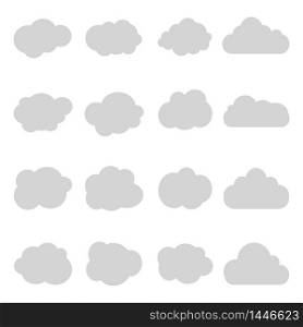 Cartoon cloud of sky on isolated background.Graphic heaven in vintage style.Flat collection of gray cloud. Set icons of cloud shape. vector illustration. Cartoon cloud of sky on isolated background.Graphic heaven in vintage style.Flat collection of gray cloud. Set icons of cloud shape. vector