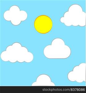Cartoon clouds sun sky. Vector illustration. stock image. EPS 10.. Cartoon clouds sun sky. Vector illustration. stock image. 