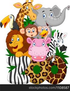 Cartoon collection animal of zoo