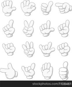 Cartoon collection of hand sign