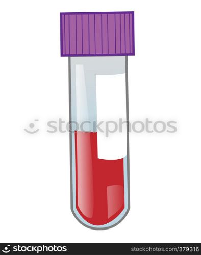 Cartoon colorful blood test tube isolated on white background. vetcor illustration. Cartoon colorful blood test tube isolated on white background