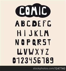 Cartoon comic doodle font alphabet. Vector. Cartoon comic doodle pop art font alphabet. Vector isolated