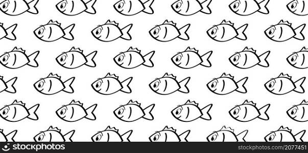 cartoon, comic fish bowl or aquarium. Goldfish in a bowl. Fishbones or fishbone sign. Swims underwater. Vector swimming in the sea pattern, background banner, ocean icon or pictogram.
