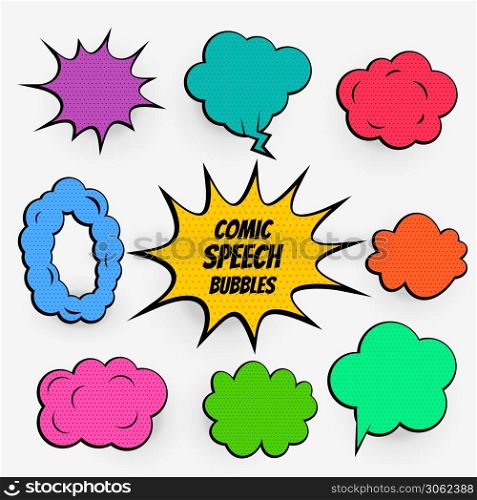 Cartoon comic text patches set