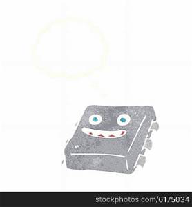 cartoon computer chip with thought bubble
