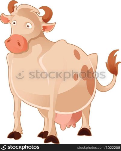Cartoon Cow. Vector image of a cartoon white cow