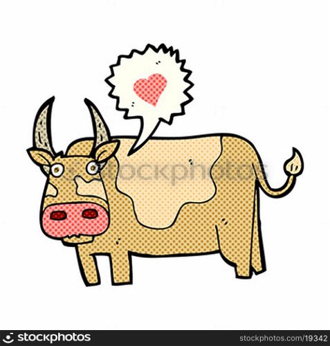 cartoon cow with love heart
