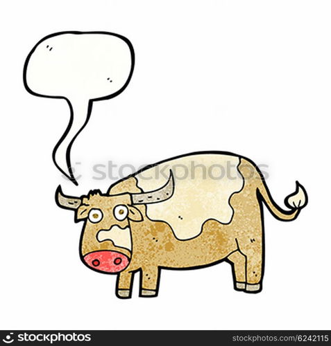 cartoon cow with speech bubble