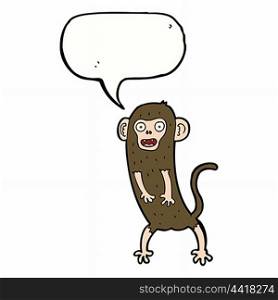 cartoon crazy monkey with speech bubble