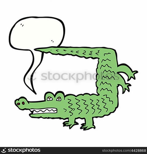 cartoon crocodile with speech bubble