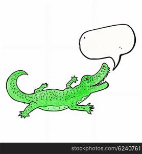 cartoon crocodile with speech bubble