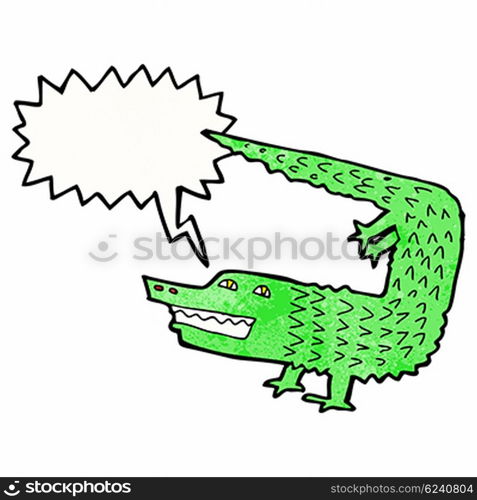 cartoon crocodile with speech bubble