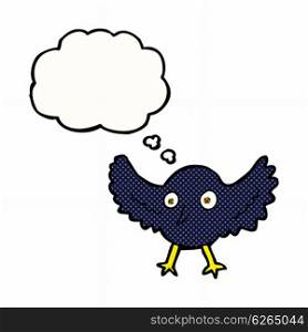 cartoon crow with thought bubble