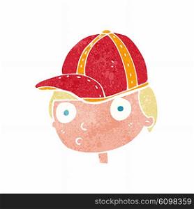 cartoon curious boy wearing cap