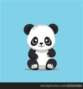 Cartoon cute baby panda sitting
