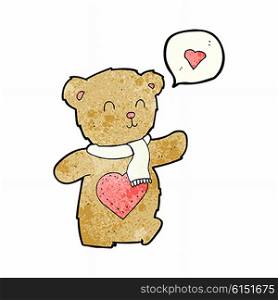 cartoon cute bear with love heart