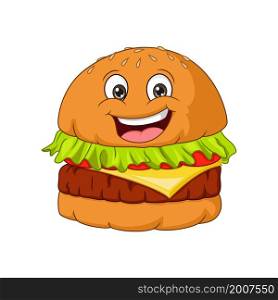 Cartoon cute burger mascot character