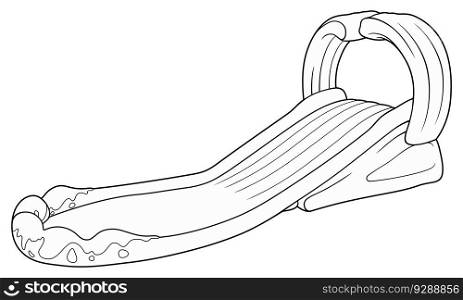 Cartoon cute doodle water slide. Summer beach children’s entertainment vector funny illustration. Isolated on white background.
