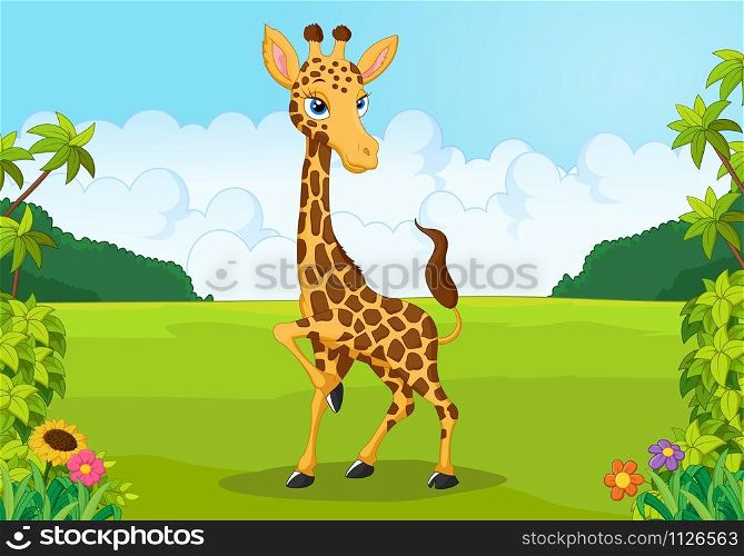 Cartoon cute giraffe