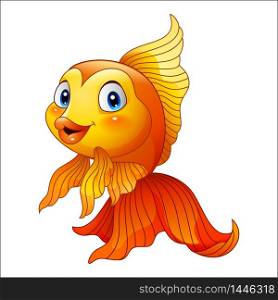 Cartoon cute goldfish