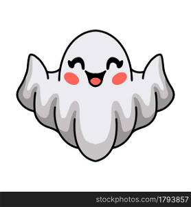 Cartoon cute halloween white ghost