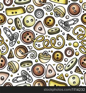 Cartoon cute hand drawn Handmade seamless pattern. Detailed, with lots of objects background. Endless funny vector illustration. Cartoon cute hand drawn Handmade seamless pattern