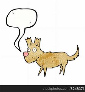 cartoon cute little dog with speech bubble