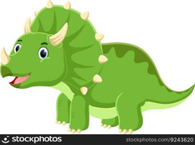 Cartoon cute little triceratops isolated on white background