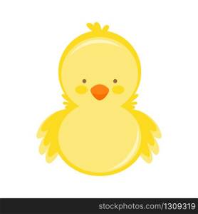 Cartoon cute little yellow chick. vector illustration