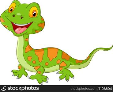 Cartoon cute lizard.