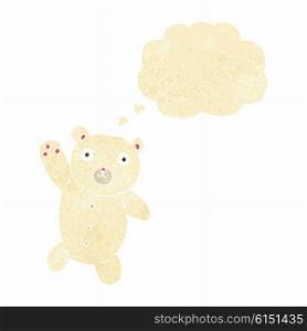 cartoon cute polar teddy bear with thought bubble