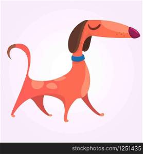 Cartoon Cute Purebred Dachshund icon. Vector Illustration isolated on white background