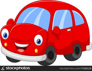 Cartoon cute red car