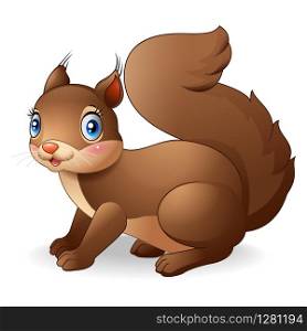 Cartoon cute squirrel posing