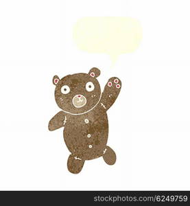 cartoon cute teddy bear with speech bubble